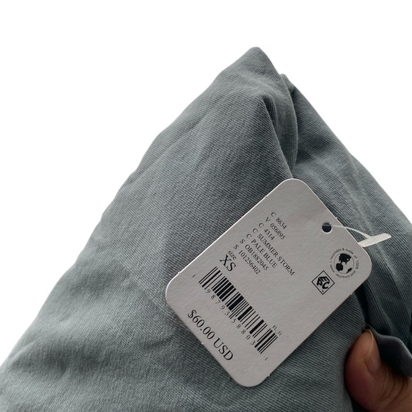 Free People Movement Hot Shot Tee Romper Summer Storm Pale Blue Size XS NWT - Picture 6 of 6